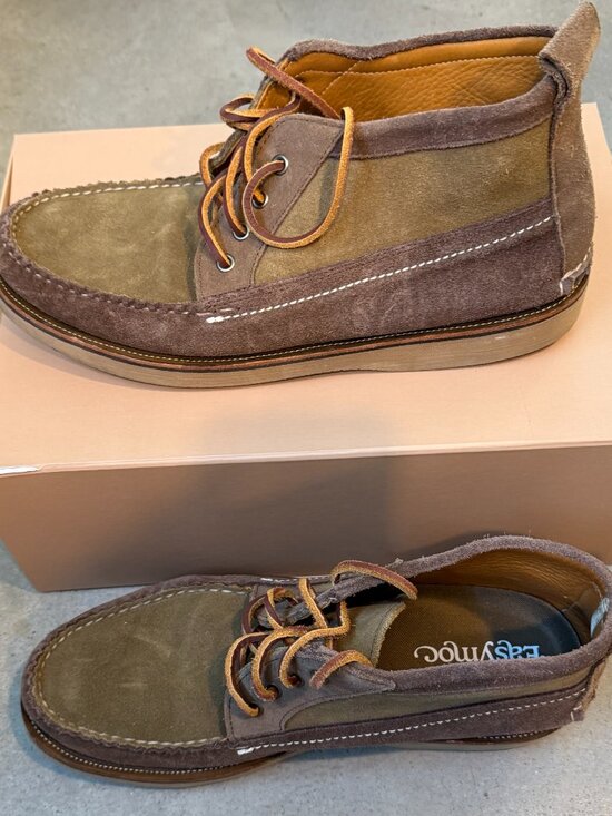 Easymoc Trailside Chukka - chocolate/taupe suede - 13 US - made in USA